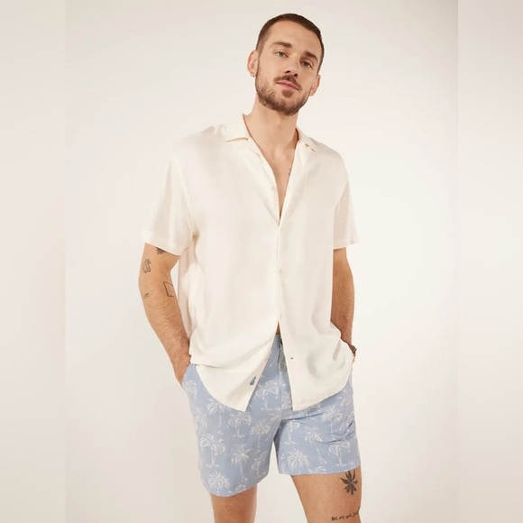 Chubbies Rayon Sunday Shirt The Ivory Lotus Relaxed Fit Size XL In Ivory NWT - Picture 4 of 5